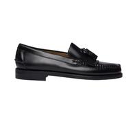 Sebago- Mocasín Clásico con Flecos de Cuero- Shoes- Hombre- Negro- 44 1/2 EU- Mocasín Clásico con Flecos de Cuero
