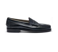 Sebago- Mocasines clásicos de cuero hechos a mano- Shoes- Hombre- Negro- 41 1/2 EU- Mocasines clásicos de cuero hechos a mano