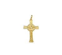 Sebaoth Colgante Cruz Camino Neocatecumenal - Cruz procesional presidencial gloriosa - Oro primera ley 18K - 2.75 cm