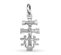 Sebaoth Cruz de Caravaca Bendecida - Plata de ley 925 - Dije con Angeles - Fabricada y enviada desde Caravaca. Tamaño a elegir. Ideal para regalo (2.2 cm)