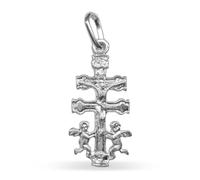 Sebaoth Cruz de Caravaca Bendecida - Plata de ley 925 - Dije con Angeles - Fabricada y enviada desde Caravaca. Tamaño a elegir. Ideal para regalo (1.8 cm)