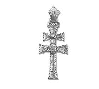 Sebaoth Cruz de Caravaca Plata de Ley Bendecida - Colgante Relieve - Fabricada y enviada desde Caravaca- Tamaño a elegir (3.4 cm)