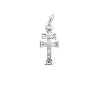 Sebaoth Cruz de Caravaca Plata de Ley Bendecida - Colgante Relieve - Fabricada y enviada desde Caravaca- Tamaño a elegir (2.3 cm)