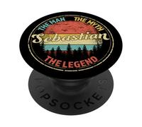 Sebastian The Man The Myth The Legend Men Nombre Personalizado PopSockets PopGrip Adhesivo