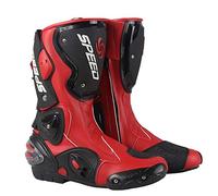 Sebasty Botas de Moto Hombre Moto Calzado de Moto Motocross Off-Road Motorbike Riding Boots,Red-43
