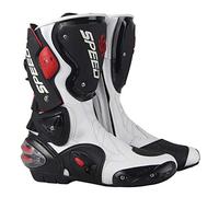Sebasty Botas de Moto Hombre Moto Calzado de Moto Motocross Off-Road Motorbike Riding Boots,White-43