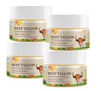 Sebo de ternera para la piel - Crema batida con pasto orgánico con bálsamo de miel, crema hidratante natural para rostro y cuerpo, alivio para piel seca y sensible (4 unidades)