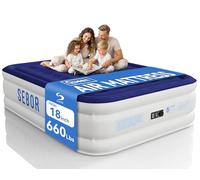 Sebor Air Mattress Queen con bomba integrada de 18 pulgadas, cómodo colchón de aire autoinflable con bomba de alta velocidad, colchón inflable duradero con bolsa de almacenamiento para invitados