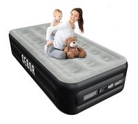 Sebor Cama de aire individual con bomba integrada de 18 pulgadas, cómodo colchón de aire autoinflable con bomba de alta velocidad, colchón inflable duradero individual con bolsa de almacenamiento para