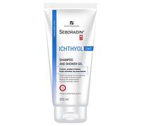 Seboradin ICHTHYOL champú y gel anticaspa 2 en 1 para piel atópica y sensible, contiene ichthyol blanco, extracto de raíz de bardana, y glicerina (200 ml)