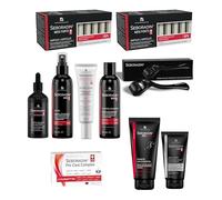 SEBORADIN Maria Black Set PRO - Ampollas para hombre - Dermaroller - Anti-caída del cabello noche Suero - Champú 200 ml - Loción capilar 200 ml - Exfoliante - Crema 50 ml - Gel de ducha 2 en 1
