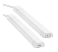 SEBSON® 2x LED bajo mueble 30cm, Tiras de luz con enchufe y interruptor, blanco neutro 4000K, 4W Equivale a 25W, 300 Lumen, 230V, IP20, 24x13x300mm