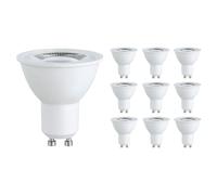 SEBSON Bombilla LED GU10 Blanco Cálido 2,5W - Clase de Eficiencia Energética A, Sustituye 50W Halógena, 450lm, Ángulo del Haz 90° - Focos Empotrables 230V ø50x53mm - Set de 10