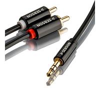 SEBSON Cable de audio de 10 m, conector jack de 3,5 mm a 2 RCA macho, conectores RCA a jack, apantallado