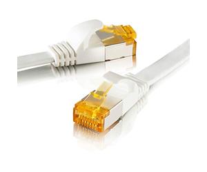 SEBSON Cable de red Ethernet 5m CAT 7 plano, LAN patch cable, 10Gbps, U-FTP apantallado, Conector RJ45 para Router, Ordenador, Módem, TV