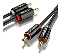SEBSON Cable RCA 10m (Macho/Macho), 2 Conectores a 2 Conectores (Rojo Blanco), Cable Estéreo Audio AUX para Amplificadores, Home Cinema y HiFi