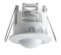 SEBSON® Detector de Movimiento para Interiores, Montaje Empotrado en Techo, LED Adecuado, programable, HF Sensor, Alcance 2-16m / 360°, Luces 1200W / 300W