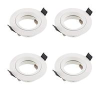 SEBSON Foco Empotrable de Techo con Casquillo GU10 - Downlight Aluminio Ø80mm, Marco para Focos LED o Halógeno 230V, Diámetro Orificio 65mm - Set de 4
