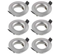 SEBSON Foco Empotrable de Techo con Casquillo GU10 - Downlight Aluminio Ø80mm, Marco para Focos LED o Halógeno 230V, Diámetro Orificio 65mm - Set de 6