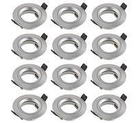 SEBSON Foco Empotrable de Techo con Casquillo GU10 - Downlight Aluminio Ø80mm, Marco para Focos LED o Halógeno 230V, Diámetro Orificio 65mm - Set de 12