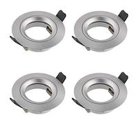 SEBSON Foco Empotrable de Techo con Casquillo GU10 - Downlight Aluminio Ø80mm, Marco para Focos LED o Halógeno 230V, Diámetro Orificio 65mm - Set de 4