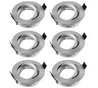 SEBSON Foco Empotrable de Techo con Casquillo GU10 - Downlight Orientable Ø84mm, Marco para Focos LED o Halógeno 230V, Diámetro Orificio 75mm - Set de 6