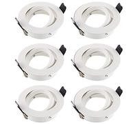 SEBSON Foco Empotrable de Techo con Casquillo GU10 - Downlight Orientable Ø84mm, Marco para Focos LED o Halógeno 230V, Diámetro Orificio 75mm - Set de 6