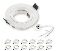 SEBSON Foco Empotrable de Techo con Casquillo GU10 - Set de 12 | Downlight Aluminio Ø80mm, Marco para Focos LED o Halógeno 230V, Diámetro Orificio 65mm