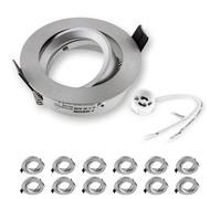 SEBSON Foco Empotrable de Techo con Casquillo GU10 - Set de 12 | Downlight Orientable Ø84mm, Marco para Focos LED o Halógeno 230V, Diámetro Orificio 75mm
