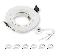 SEBSON Foco Empotrable de Techo con Casquillo GU10 - Set de 6 | Downlight Aluminio Ø80mm, Marco para Focos LED o Halógeno 230V, Diámetro Orificio 65mm