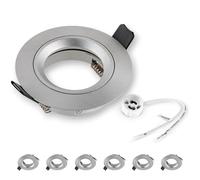 SEBSON Foco Empotrable de Techo con Casquillo GU10 - Set de 6 | Downlight Aluminio Ø80mm, Marco para Focos LED o Halógeno 230V, Diámetro Orificio 65mm