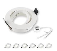 SEBSON Foco Empotrable de Techo con Casquillo GU10 - Set de 6 | Downlight Orientable Ø84mm, Marco para Focos LED o Halógeno 230V, Diámetro Orificio 75mm