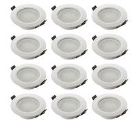 SEBSON Foco Empotrable IP44 para Baño con Casquillo GU10 - Downlight Aluminio Ø90mm, Marco para Focos LED o Halógenos, Diámetro Orificio 70mm - Set de 12