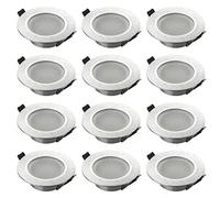 SEBSON Foco Empotrable IP44 para Baño con Casquillo GU10 - Set de 12 | Downlight Aluminio Ø90mm, Marco para Focos LED o Halógenos, Diámetro Orificio 70mm