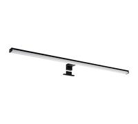 SEBSON® Lampara Espejo Baño LED 90cm, Luz Espejo Pinza + Armario, 15W, 1300lm Blanca Neutra 4000K, IP44, Negro - 900x98x44mm