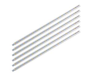 SEBSON® LED Bajo Mueble 30cm, Set de 6, Tiras de Luz con Enchufe e Interruptor 12V, Blanco Cálido 3000K, 1,8W Equivale a 15W, 190lm, IP20, 8,8x6,7x300mm