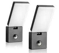 SEBSON LED Lampara Exterior con Sensor Movimiento 2 Piezas, Aplique Pared IP65 Antracita 15W 900lm Blanco Frío 5800K, Iluminacion Exterior Sensor 9m/140°