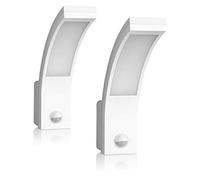 SEBSON LED Lampara Exterior con Sensor Movimiento 2 Piezas, Aplique Pared IP65 Blanco 15W 1000lm Blanco Frío 5800K, Iluminacion Exterior Sensor 9m/140°