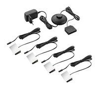 SEBSON Luces LED para Vitrinas - Iluminacion para Estanteria Cristal - Iluminacion de Bordes Vidrio para Vitrina, Armario, Estante - Set de 4 Pinzas LED Blanco Cálido