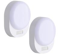 SEBSON Luz Nocturna LED con Sensor de Movimiento - Set de 2 - A Batería, Sensor Crepuscular, Interruptor On/Off, Alcance 3m/120° - Lámpara de noche