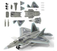 Sebunas 1:72 Escala F-22 Raptor Fighter Jet Kit de Construcción Rápida de Plástico Militar F22 Juguete Avión Asamblea Modelo de Avión con Soporte Regalo para Niños (22 piezas)
