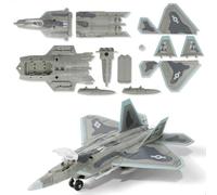SEBUNAS F-22 Raptor Avión de combate, escala 1:72, kit de construcción rápida de maquetas, plástico, juguete de avión militar F22, modelo de avión de montaje con soporte (22 piezas)