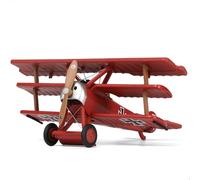 SEBUNAS Fokker Dr.I a escala 1/72 (Barón Rojo) modelo de caza clásico de combate alemán de la Primera Guerra Mundial, kit de modelo de avión militar de metal fundido a presión para colección o regalo