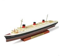 SEBUNAS Modelo de Crucero Normandie 1/1250, clásico Modelo de Barco de aleación de Metal Fundido a presión, Legendario transatlántico francés con Soporte de exhibición de veta de Madera