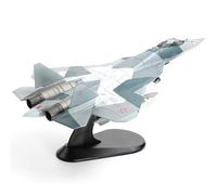 SEBUNAS Sukhoi Su-57 escala 1/100 de quinta generación de aviones de combate multiusos Rusia Fiable Stealth Fighter Militar Metal Diecast Kit para colección o regalo para adultos (camuflaje astillado)