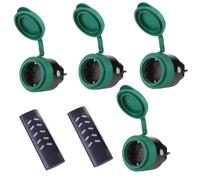 SEC24-Juego de enchufes Inteligentes inalámbricos con Control Remoto, 4 enchufes y 2 Controles remotos, Adaptador de Enchufe para interruptores Exteriores