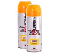 Secado rápido - acrílico Spray de pintura PintyPlus Evolution - Pack de 2 - f143 fluorescente naranja
