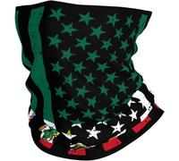 Secado rápido Cuello Pañuelo Bandera de la Mitad de Puerto Rico Bandera de la Mitad de Haití Pasamontañas Bufanda Facial 26X30cm para Cámping,Senderismo,Mujer