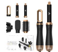 Secador 6 en 1, Cepillo de Aire Air Styler Set 6 Cabezales Intercambiables 3 Temperaturas Cepillo Moldeador De Pelo Cepillo Secador Pelo uego de brochas para secar el cabello