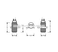 Secador de aire acondicionado R 134 a SBD043 AVA QUALITY COOLING para SAAB 9000